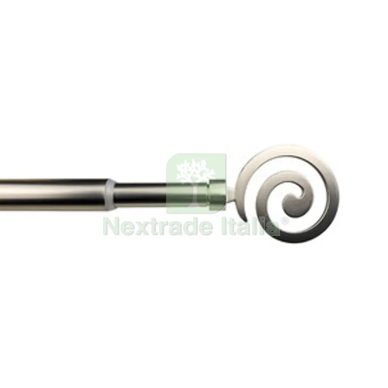 Bastone Metallo D 12/9 70/120CM Spirale Nichel — Casalinghi e organizzazione — rif. FERX.511240 Bastone Metallo D 12/9 70/120CM Spirale Nichel — Casalinghi e organizzazione — rif. FERX.511240