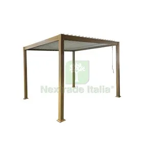 C Pergola Bioclimatica 3X3 ALU Steel Effetto Legno — Gazebo e strutture giardino — rif. FERX.511449 C Pergola Bioclimatica 3X3 ALU Steel Effetto Legno — Gazebo e strutture giardino — rif. FERX.511449