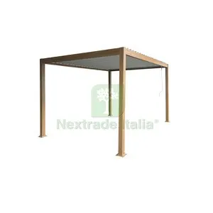 C Pergola Bioclimatica 3X4 ALU Steel Effetto Legno — Gazebo e strutture giardino — rif. FERX.511452