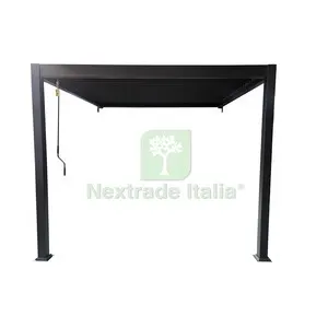C Pergola Bioclimatica Addossata 3X3XH2,5 ALU Steel Grigio — Gazebo e strutture giardino — rif. FERX.511462