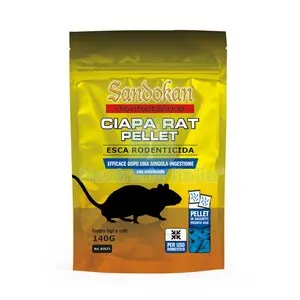 ESCA RODENTICIDA CIAPA RAT PELLET 140 G — Disinfestazione e controllo nocivi — rif. FERX.512298 ESCA RODENTICIDA CIAPA RAT PELLET 140 G — Disinfestazione e controllo nocivi — rif. FERX.512298