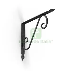 10PZ Reggimensola Toscania 330X280 MM Nero Martellato — Ferramenta per legno e mobili — rif. FERX.512787