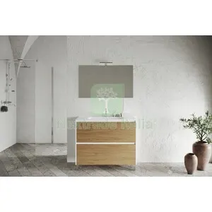 MOBILE BAGNO LISBONA 2C 100 BIANCO L./ROV.NATURALE — Accessori bagno — rif. FERX.513157 MOBILE BAGNO LISBONA 2C 100 BIANCO L./ROV.NATURALE — Accessori bagno — rif. FERX.513157