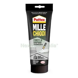 12PZ Pattex Millechiodi Forte e Rapido Trasp Tubo 52G — Chiodi e graffe — rif. FERX.513534 12PZ Pattex Millechiodi Forte e Rapido Trasp Tubo 52G — Chiodi e graffe — rif. FERX.513534