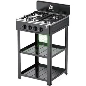 Cucina 4 Fuochi 2 Mensole Bombola 49X49 CM Nero — Arredo — rif. FERX.513845 Cucina 4 Fuochi 2 Mensole Bombola 49X49 CM Nero — Arredo — rif. FERX.513845