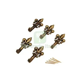 12CF Gancio P/Quadro Giglio 33 MM Bronzo BL 5 PZ — Ferramenta per legno e mobili — rif. FERX.514058