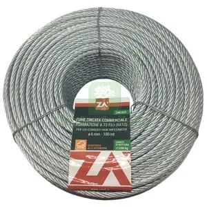 FUNE ACCIAIO COMMERCIALE 72F D 6 MM CF 25 M — Fili, cavetti e catene metalliche — rif. FERX.514401 FUNE ACCIAIO COMMERCIALE 72F D 6 MM CF 25 M — Fili, cavetti e catene metalliche — rif. FERX.514401