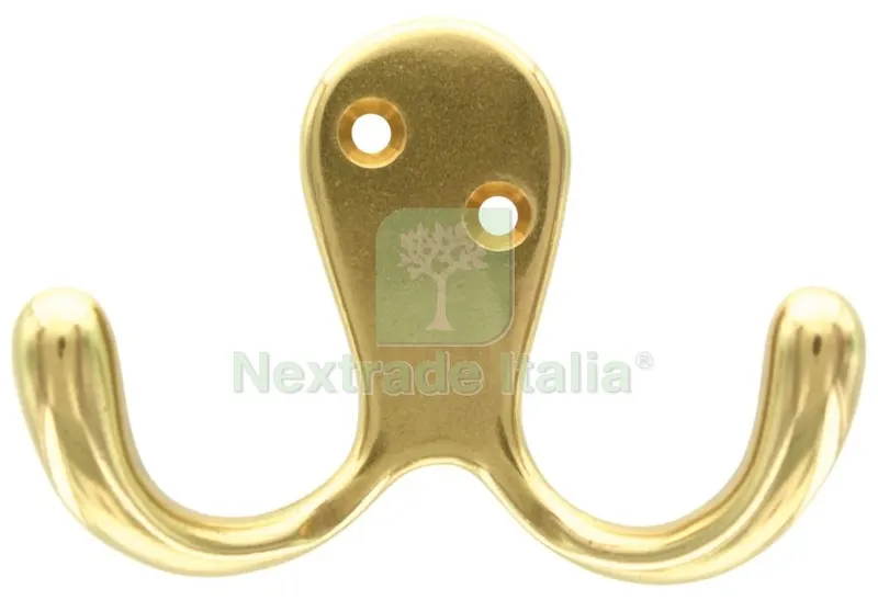 6BLISTER Blister Gancio Anticata ART. 43002 2 Posti Ottone Lucido — Lucchetti e catene — rif. FERX.51460