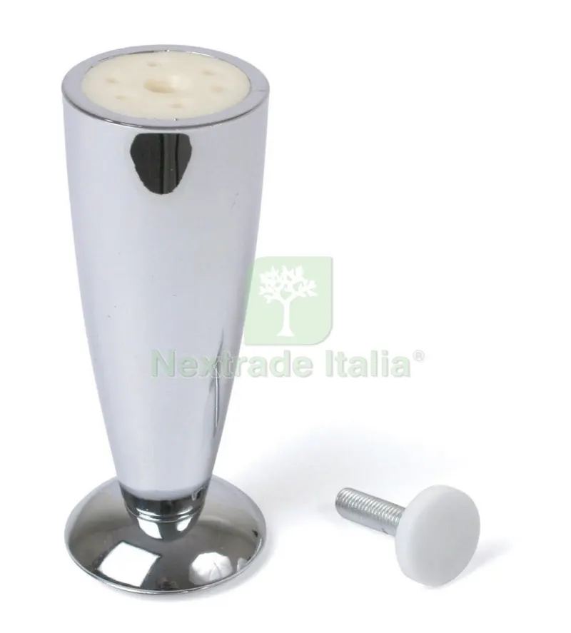 5PZ PIEDINO IN ABS REGOLABILE,ALTEZZA 12 CM CROMO — Accessori bagno — rif. FERX.52780