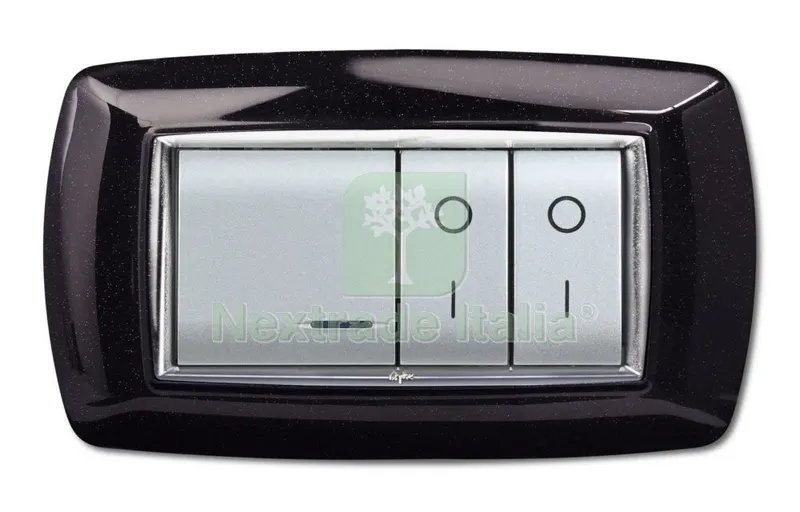PLACCA LIFE MOD. LIVING PLASTICA NERO GLITTER 4 POSTI — Decorativi e effetti — rif. FERX.53017