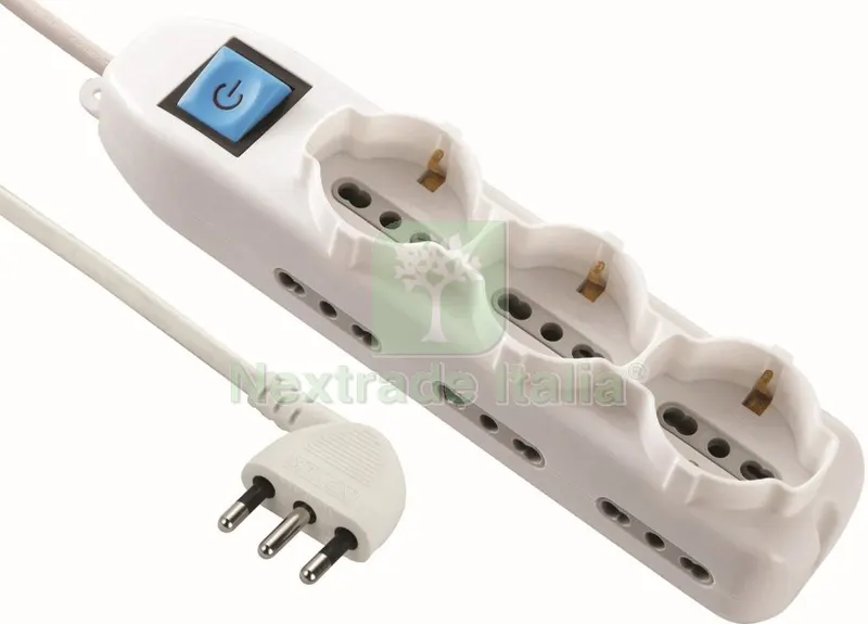 MULTIPRESA 6PRESE BIPASSO /+SCHUKO,SALVASPAZIO FIGURA 3 — Interruttori e prese — rif. FERX.539
