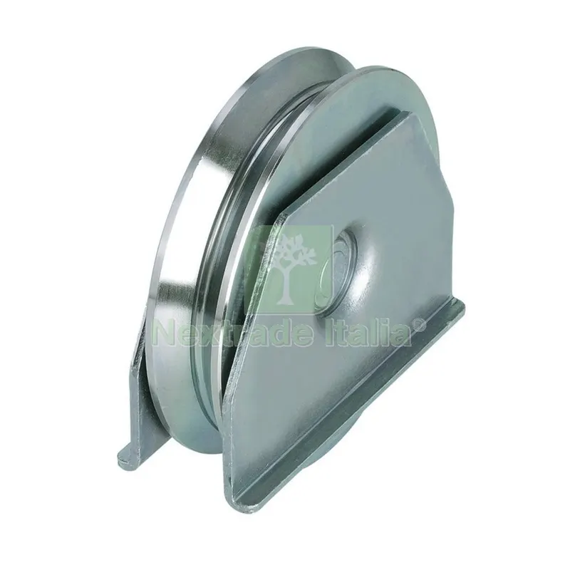 PL RUOTA X CANCELLO CON SUPPORTO IN ACCIAIO ZINCATO A 1 CUSCINETTI MM. 80 — Ferramenta porte e finestre — rif. FERX.53974