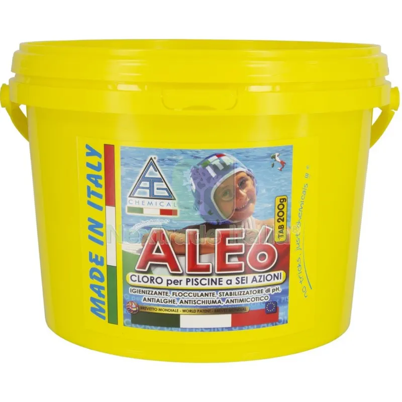 Cloro 6 Funzioni x PISC.PASTIGLIE GR.200 KG.5 ALE6 — Tempo libero outdoor — rif. FERX.546 Cloro 6 Funzioni x PISC.PASTIGLIE GR.200 KG.5 ALE6 — Tempo libero outdoor — rif. FERX.546