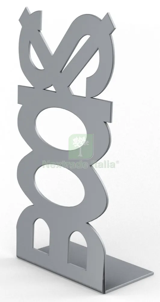 10PZ FERMALIBRO IN ACCIAIO MOD.BOOKS ARGENTO — Casalinghi e organizzazione — rif. FERX.55001