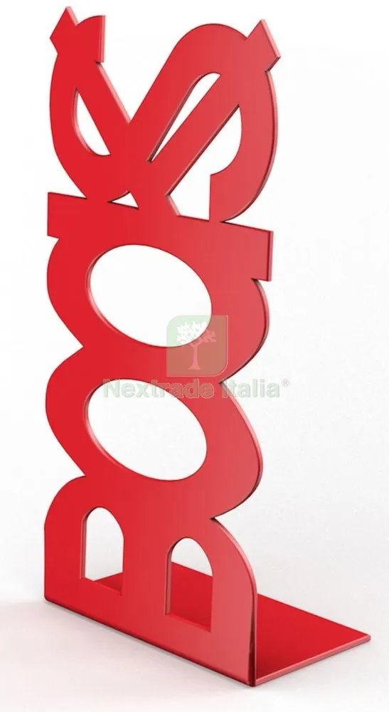 10PZ FERMALIBRO IN ACCIAIO MOD.BOOKS ROSSO — Casalinghi e organizzazione — rif. FERX.55008