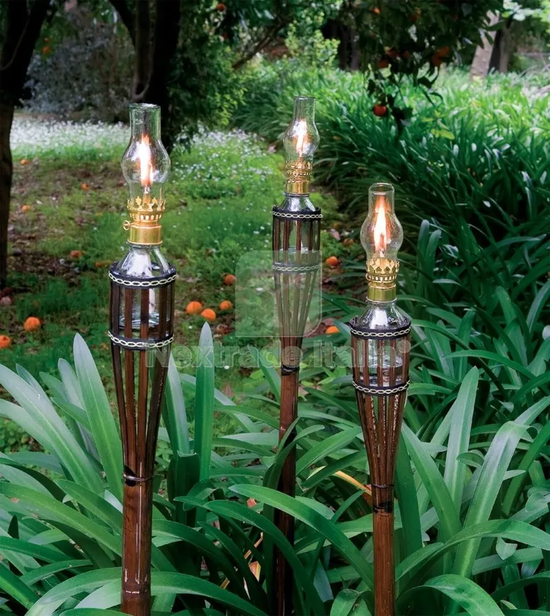 30PZ Torcia in Bamboo con Coperchio a Lanterna — Illuminazione — rif. FERX.55421
