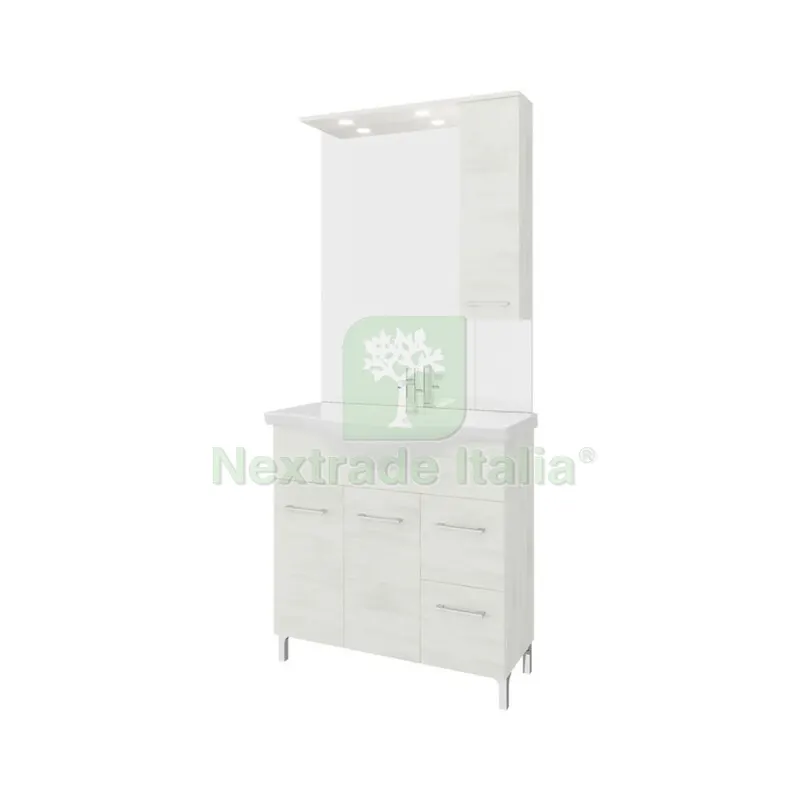 Arredo Bagno MOD.RUBINO Rovere Bianco 85 CM — Arredo — rif. FERX.554616