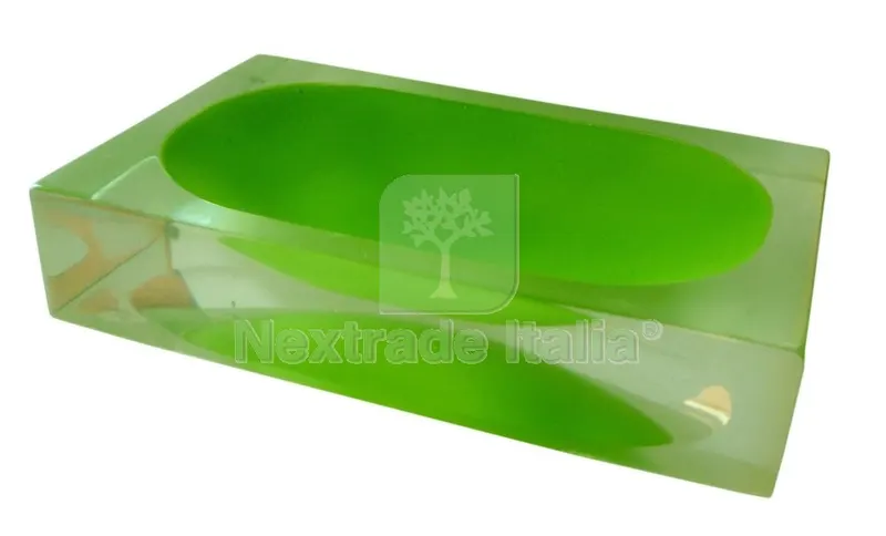 6PZ Portasapone in Poliresina "onda" Verde — Accessori bagno — rif. FERX.55618