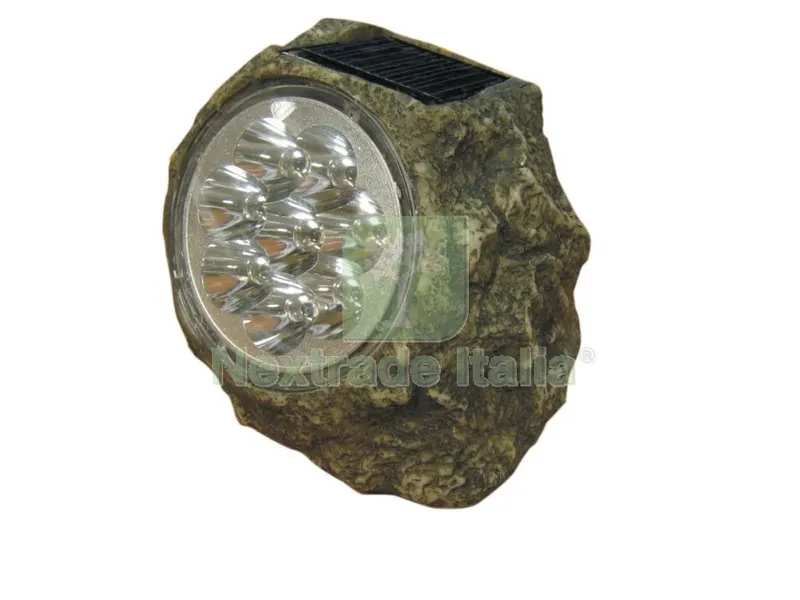 Lampada da Giardino Solare "granito" 8 LED — Illuminazione — rif. FERX.55651 Lampada da Giardino Solare "granito" 8 LED — Illuminazione — rif. FERX.55651