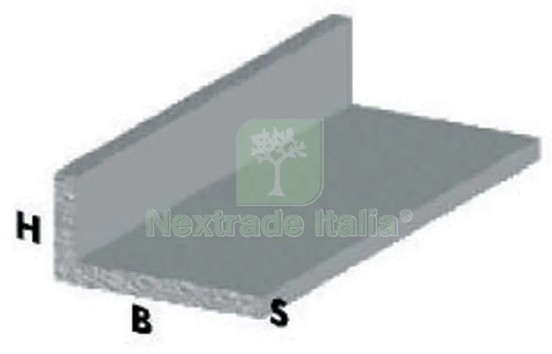 5PZ PROFILO ARGENTO H.100 cm ELLE 40X15X1,5 mm — Profili e angolari decorativi — rif. FERX.55678
