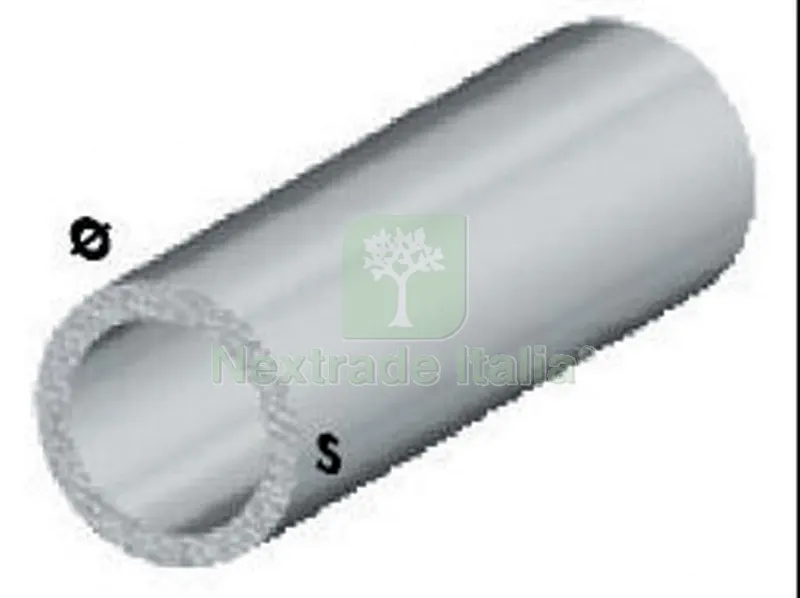 5PZ PROFILO ARGENTO H.200 cm TUBO TONDO 6X1 mm — Profili e angolari decorativi — rif. FERX.55687 5PZ PROFILO ARGENTO H.200 cm TUBO TONDO 6X1 mm — Profili e angolari decorativi — rif. FERX.55687