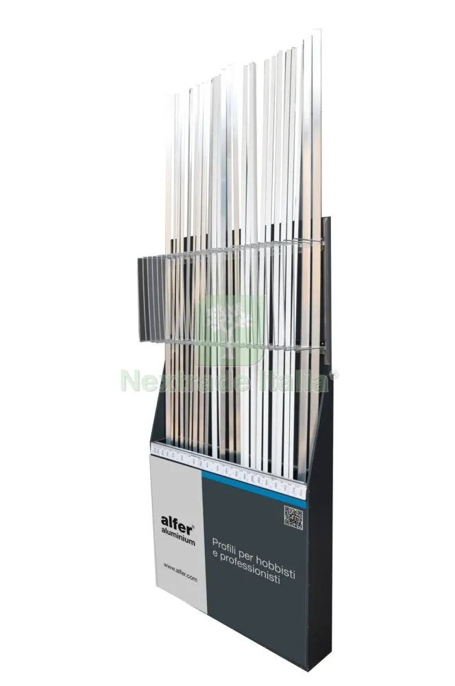 Esposositore Profili Alluminio H.100/200 CM Posti 50 Vuoto — Articoli per ufficio — rif. FERX.55693 Esposositore Profili Alluminio H.100/200 CM Posti 50 Vuoto — Articoli per ufficio — rif. FERX.55693