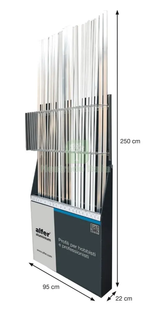 Esposositore Profili Alluminio H.200 CM Posti 25 Vuoto — Cornici e portafoto — rif. FERX.55694