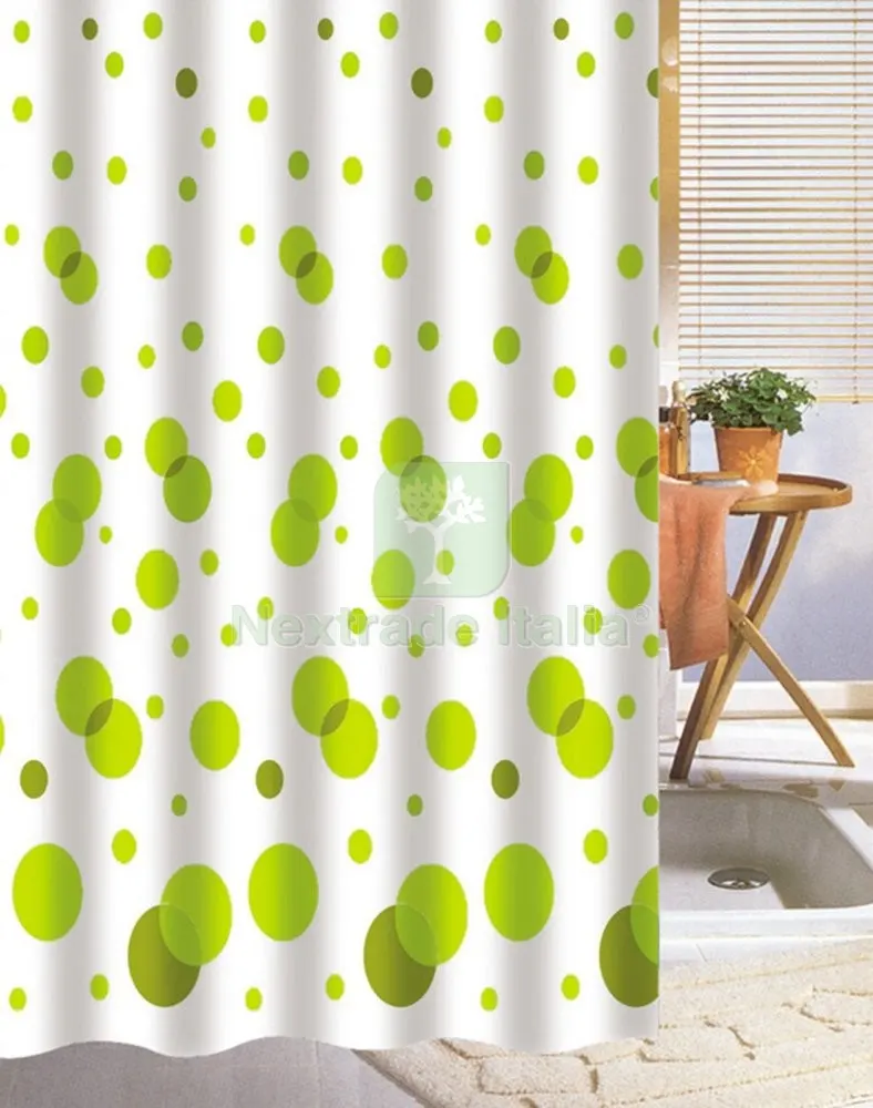 Tenda Doccia Poliestere Bulls-Green CM.120X200 — Accessori bagno — rif. FERX.55716 Tenda Doccia Poliestere Bulls-Green CM.120X200 — Accessori bagno — rif. FERX.55716