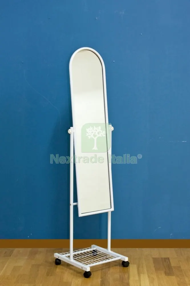 Specchio a Pavimento con Base in Acciaio Bianco — Accessori bagno — rif. FERX.55785 Specchio a Pavimento con Base in Acciaio Bianco — Accessori bagno — rif. FERX.55785