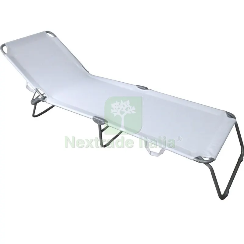 2PZ KATIA LETTINO PRENDISOLE ACCIAO BIANCO XYB023 — Lettini e arredo piscina — rif. FERX.55788