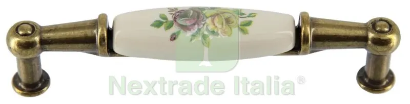 25PZ Maniglia Porcellana Mara Florence/Champagne Interasse 96MM — Maniglie e pomelli — rif. FERX.55878 25PZ Maniglia Porcellana Mara Florence/Champagne Interasse 96MM — Maniglie e pomelli — rif. FERX.55878