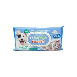 24PZ Salviette per Animali Talco 40 PZ — Igiene e accessori animali — rif. FERX.558822