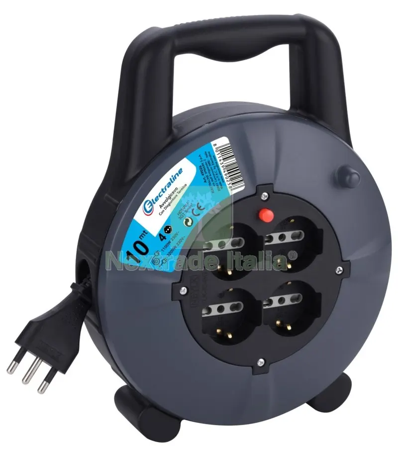 Avvolgicavo ML.10 3X1,5 4BIPASSO Schuko + PROTEZIONE/49026 — Illuminazione — rif. FERX.559