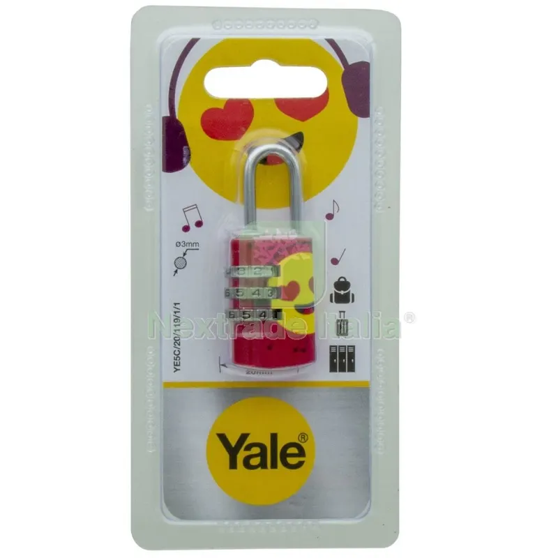Yale Lucchetto Combinazione Music 119/1/1 — Lucchetti e catene — rif. FERX.55923 Yale Lucchetto Combinazione Music 119/1/1 — Lucchetti e catene — rif. FERX.55923