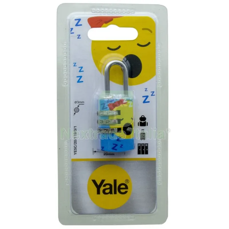 Yale Lucchetto Combinazione Sleepy 119/3/1 — Lucchetti e catene — rif. FERX.55930 Yale Lucchetto Combinazione Sleepy 119/3/1 — Lucchetti e catene — rif. FERX.55930