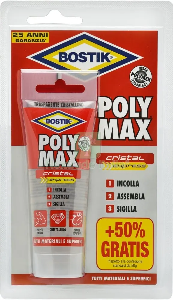 12PZ BOSTIK POLYMAX CRISTAL GR.75 — Adesivi e sigillanti — rif. FERX.55995 12PZ BOSTIK POLYMAX CRISTAL GR.75 — Adesivi e sigillanti — rif. FERX.55995