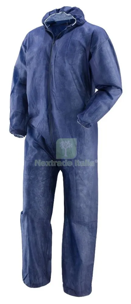 TUTA DA LAVORO MONOUSO COLORE BLU TG.XL 40GR. — Protezioni corpo — rif. FERX.56137 TUTA DA LAVORO MONOUSO COLORE BLU TG.XL 40GR. — Protezioni corpo — rif. FERX.56137