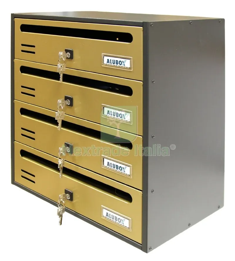 ALUBOX CASSETTA CUBO A 4 POSTI ORO — Casalinghi e organizzazione — rif. FERX.56869 ALUBOX CASSETTA CUBO A 4 POSTI ORO — Casalinghi e organizzazione — rif. FERX.56869