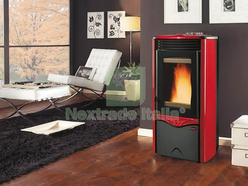 Stufa Pellet KW.10 Duchessa Bordeaux Steel — Stufe e camini — rif. FERX.56873 Stufa Pellet KW.10 Duchessa Bordeaux Steel — Stufe e camini — rif. FERX.56873