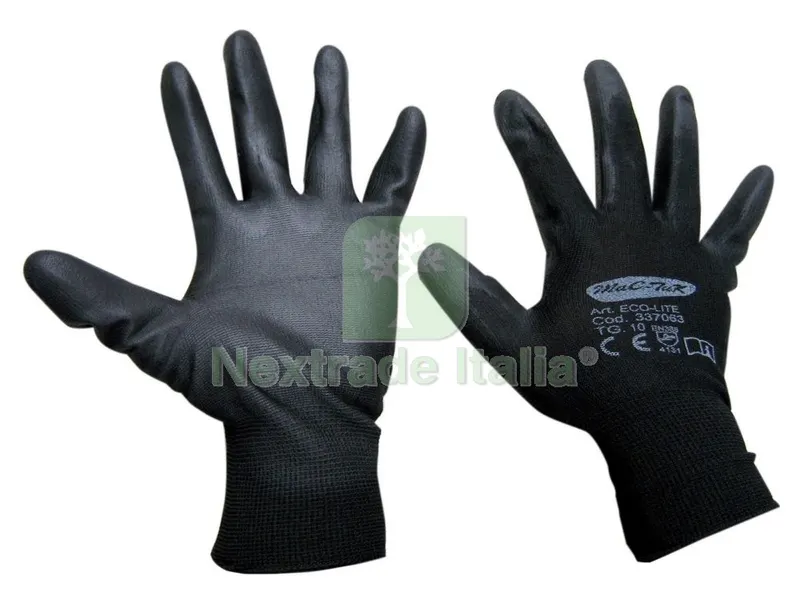12PAIA GUANTI NYLON POLIURETANO ECO-LITE NERO TG.10 — Guanti da lavoro — rif. FERX.57309 12PAIA GUANTI NYLON POLIURETANO ECO-LITE NERO TG.10 — Guanti da lavoro — rif. FERX.57309