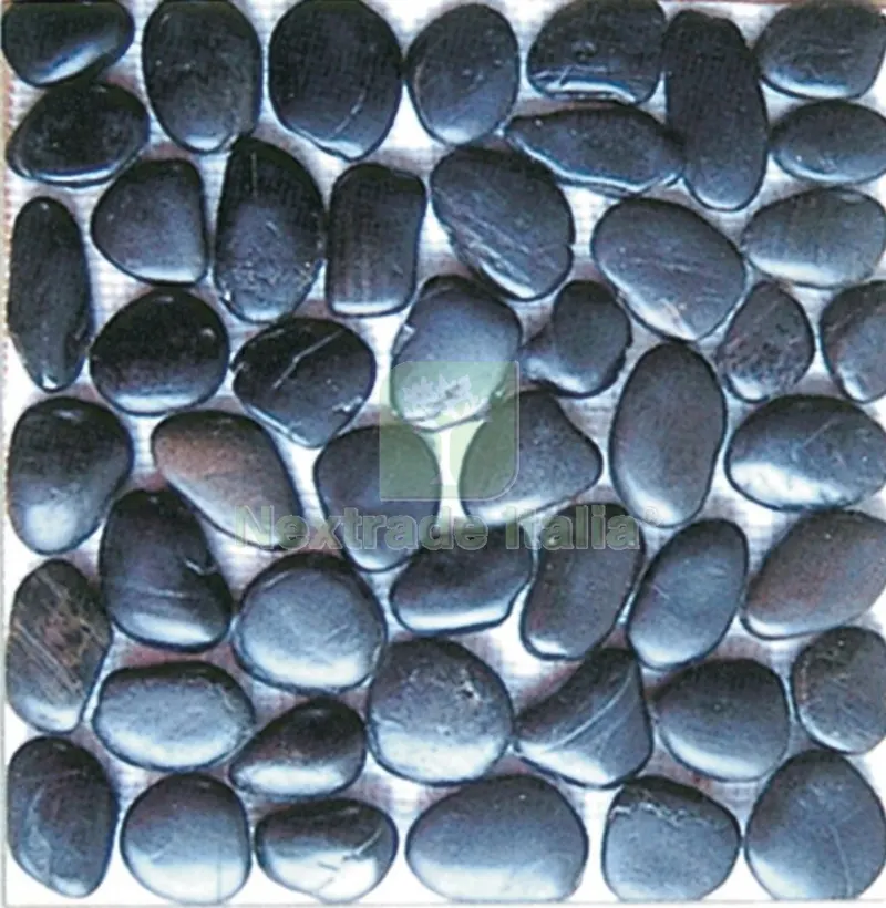 11PZ Pavimento in Ciottoli CM.30X30 Nero — Pannelli e tavole in legno — rif. FERX.57432