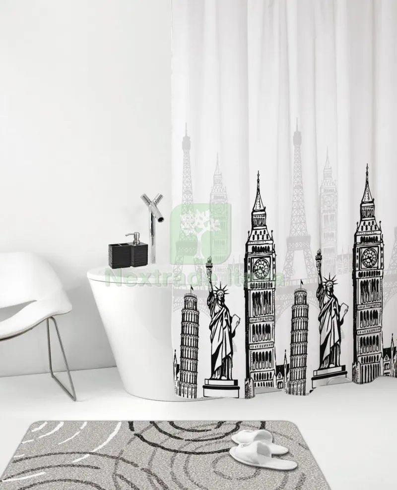Gedy Tenda Doccia in Poliestere,disegno Italia 119,DIMENSIONI CM 120X200 — Accessori bagno — rif. FERX.58000 Gedy Tenda Doccia in Poliestere,disegno Italia 119,DIMENSIONI CM 120X200 — Accessori bagno — rif. FERX.58000