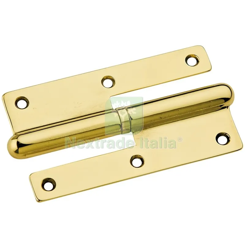 12PZ PAUMELLES OTTONE LUCIDO ART. 35 ALTEZZA 100MM X LUNGHEZZA 55MM DESTRA — Cerniere e cardini — rif. FERX.5917
