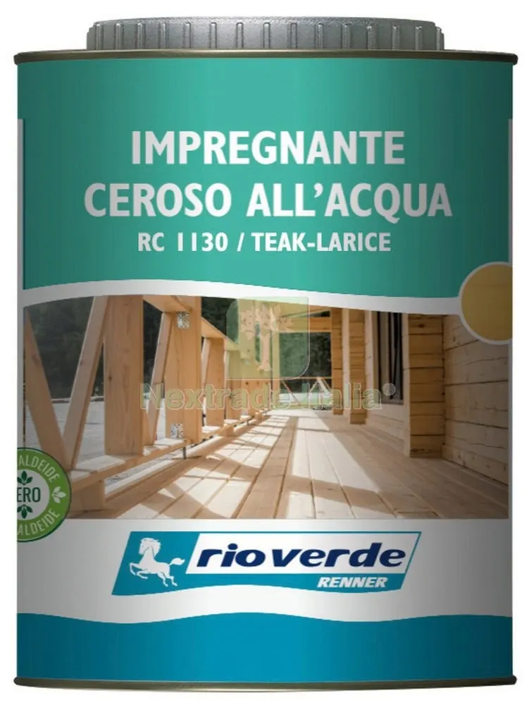 6PZ RIOVERDE RC 1130 IMPREGNANTE CEROSO TEAK LT.0,750 — Vernici e smalti — rif. FERX.5931 6PZ RIOVERDE RC 1130 IMPREGNANTE CEROSO TEAK LT.0,750 — Vernici e smalti — rif. FERX.5931
