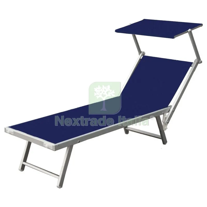 2PZ Playa Lettino Alluminio con Schermo Parasole Blu — Tempo libero outdoor — rif. FERX.59936 2PZ Playa Lettino Alluminio con Schermo Parasole Blu — Tempo libero outdoor — rif. FERX.59936