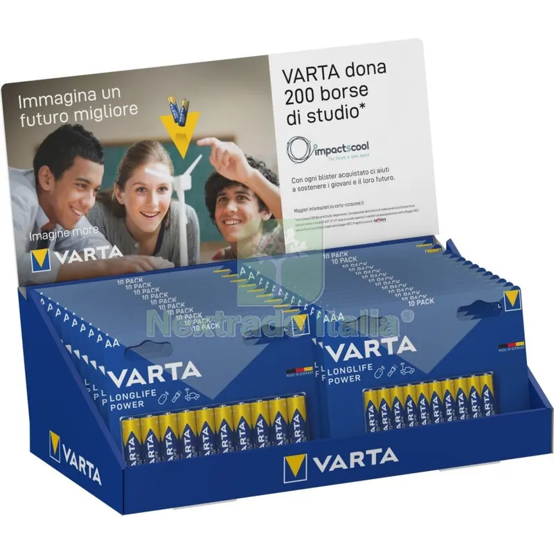 Varta Espositore 22 Blister da 10 Batterie (12 STILO+10 M/STILO) Longlife Power — Articoli per ufficio — rif. FERX.5994 Varta Espositore 22 Blister da 10 Batterie (12 STILO+10 M/STILO) Longlife Power — Articoli per ufficio — rif. FERX.5994