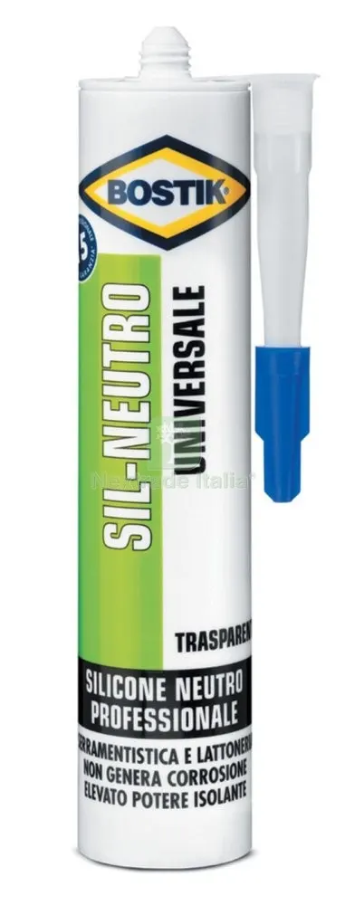 12PZ BOSTIK SILICONE NEUTRO 300 ML TRASPARENTE — Adesivi e sigillanti — rif. FERX.60109