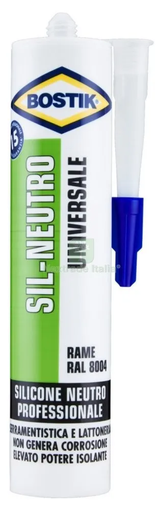 12PZ BOSTIK SILICONE NEUTRO 300 ML RAME — Adesivi e sigillanti — rif. FERX.60114