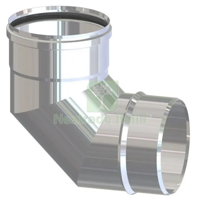 4PZ Gomito Inox Aisi 304 x Pellet 90°CM.8 — Stufe e camini — rif. FERX.6013 4PZ Gomito Inox Aisi 304 x Pellet 90°CM.8 — Stufe e camini — rif. FERX.6013