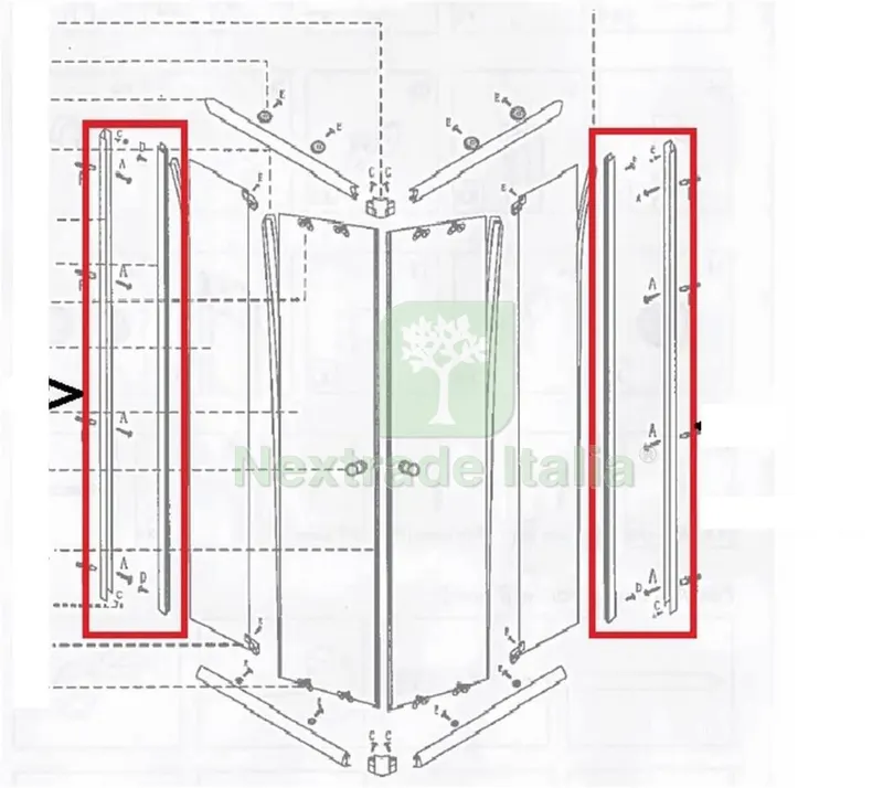 BOX DOCCIA CM.70X90(KIT PROFILI VERTICALI) — Accessori bagno — rif. FERX.602143 — foto 2 BOX DOCCIA CM.70X90(KIT PROFILI VERTICALI) — Accessori bagno — rif. FERX.602143 — foto 2
